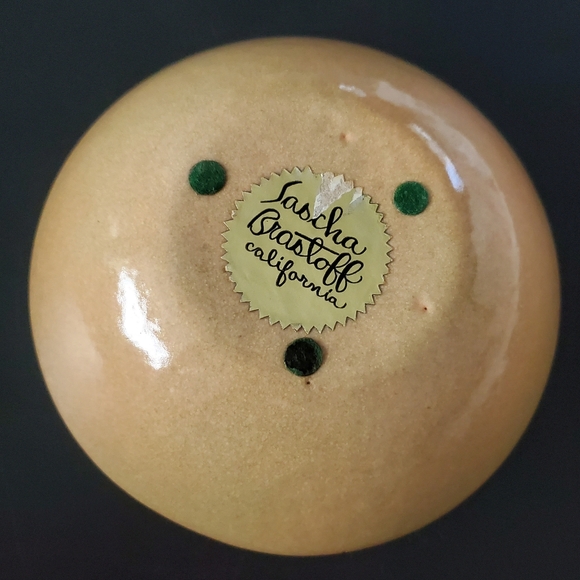 MCM Sascha Brastoff Golden Enamel, Amber Grapes on Copper 6 7/8" Bowl - Picture 3 of 12